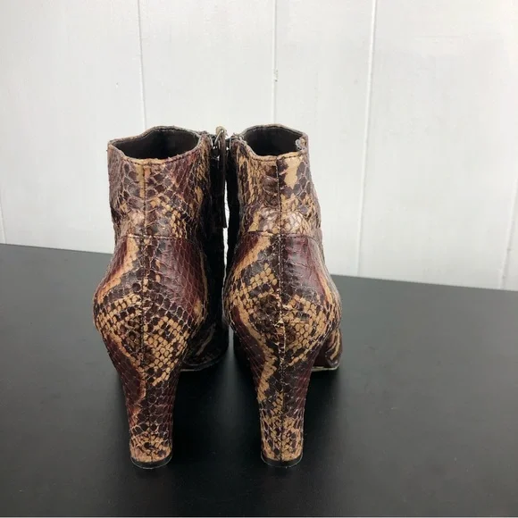 Sam Edelman Salina Snakeskin Leather Bootie Sz 7 1/2 - Picture 4 of 14
